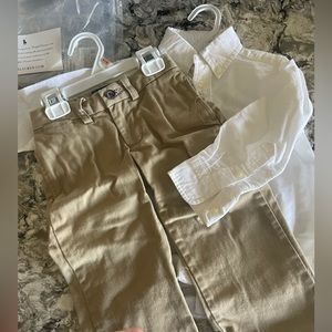 RALPH LAUREN 2T BOYS KHAKI CHINCO  OXFORD SHIRT PANT CLASSIC